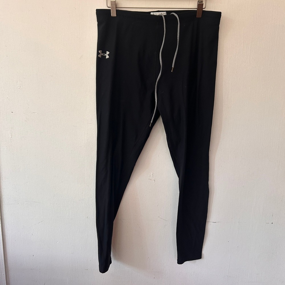 Under Armour ColdGear Leggings Womens XXL Black Drawstring Thermal Base Layer